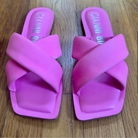 Pink Gianni Bini Leather Sandals - Picture 2 of 11